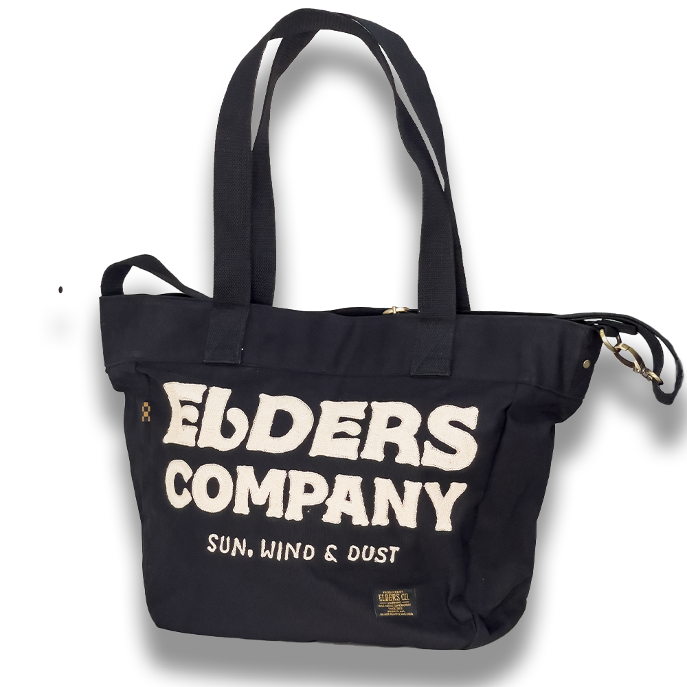 Newspaper Bag “Sun, Wind & Dust” – Black – Elders Co.